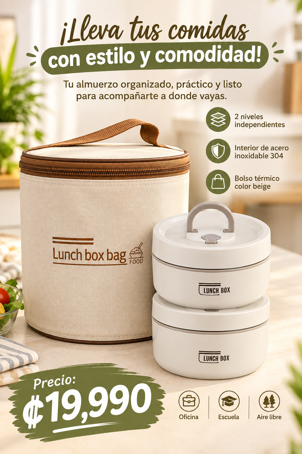 Lonchera Térmica®: Mantiene tus comidas calientes, separadas y sin derrames