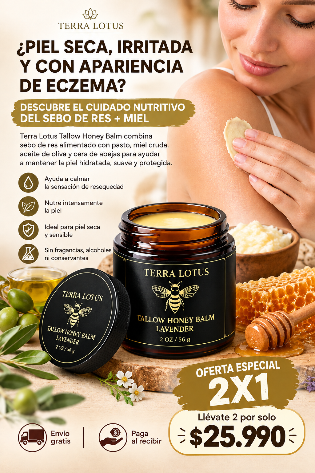 Terra Lotus® OFERTA 2X1: Alivia y elimina la piel seca con nutrición profunda