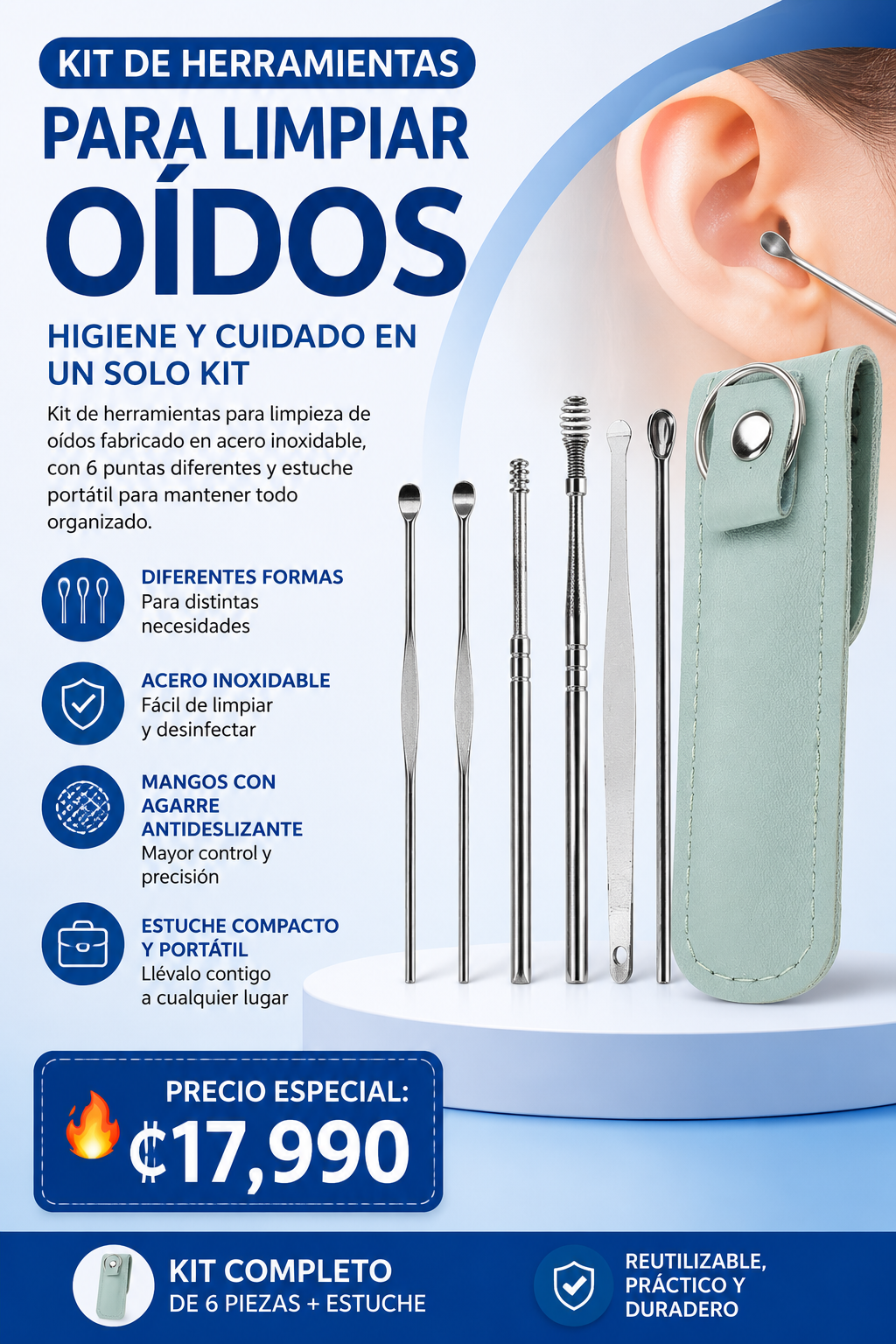 Kit Limpia Oídos®: Limpieza profunda, segura y sin dolor para toda la familia