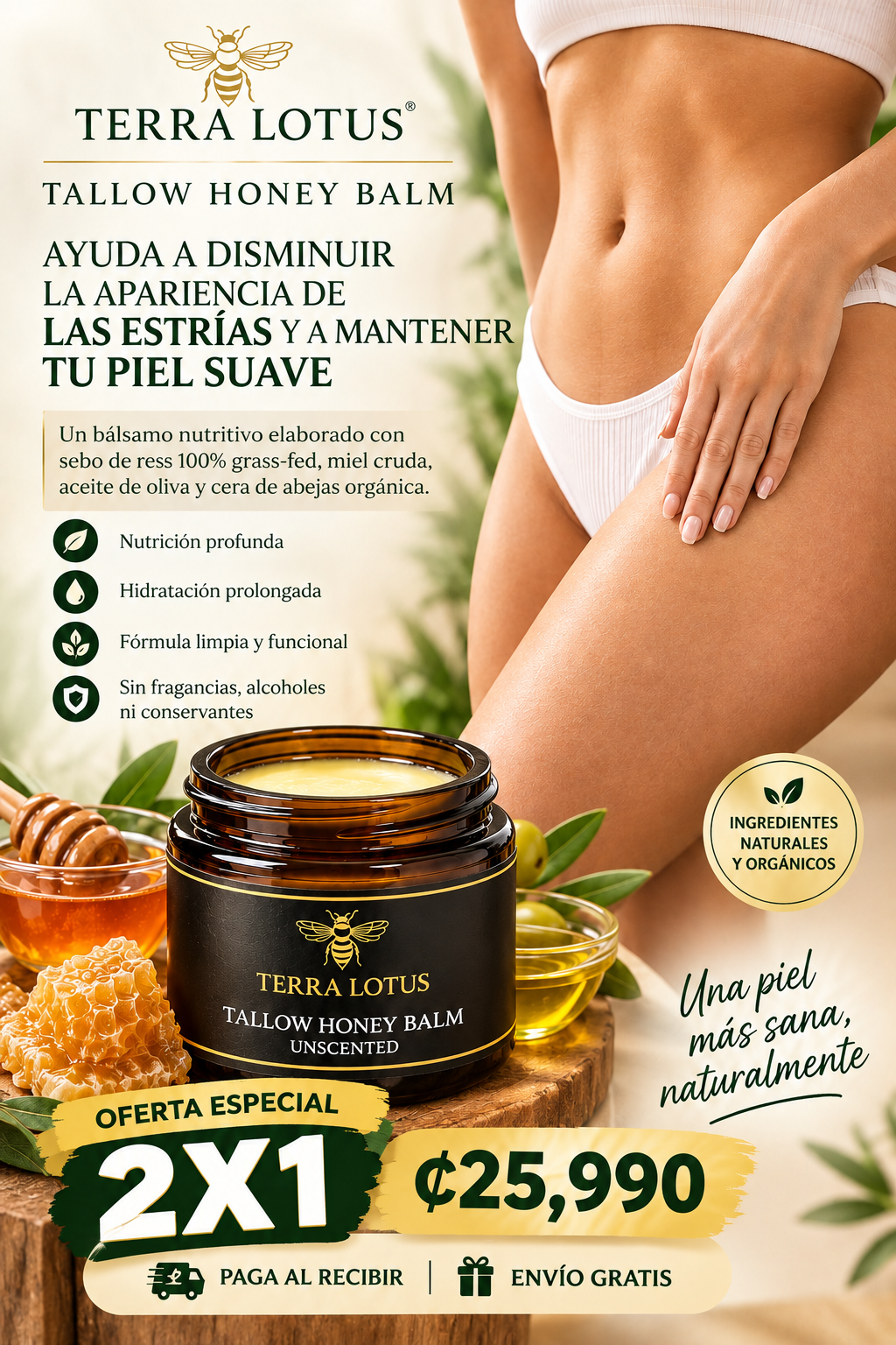 Terra Lotus® OFERTA 2X1: Disminuye y elimina estrías con nutrición celular profunda