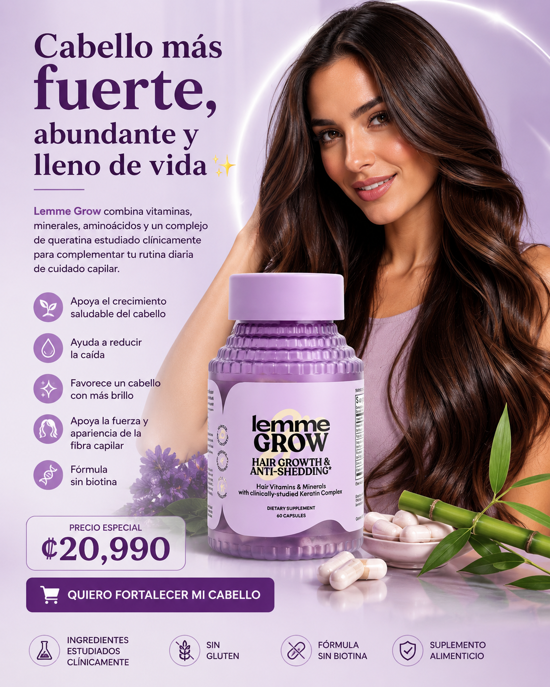 Lemme Grow®: Recupera tu cabello abundante y dile adiós a la caída en pocos días