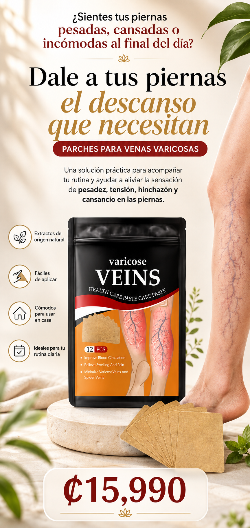 Nuevo Parche Varicose Veins®: ¡Elimina las várices y recupera la movilidad en solo 3 semanas!
