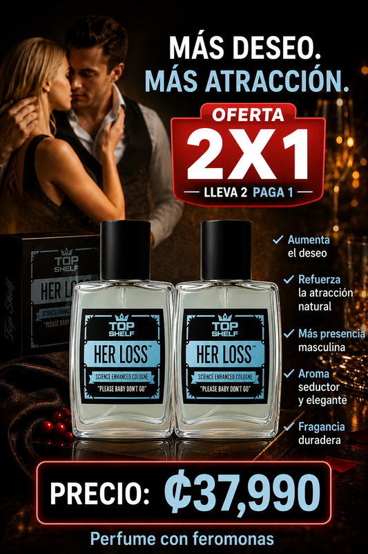 Her Loss Perfume con Feromonas® OFERTA 2X1: Despierta una atracción irresistible en las mujeres al instante