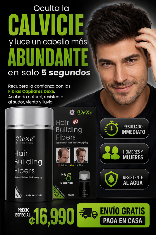 Fibras Capilares Dexe®: Oculta la calvicie y luce un cabello más abundante en solo 5 segundos