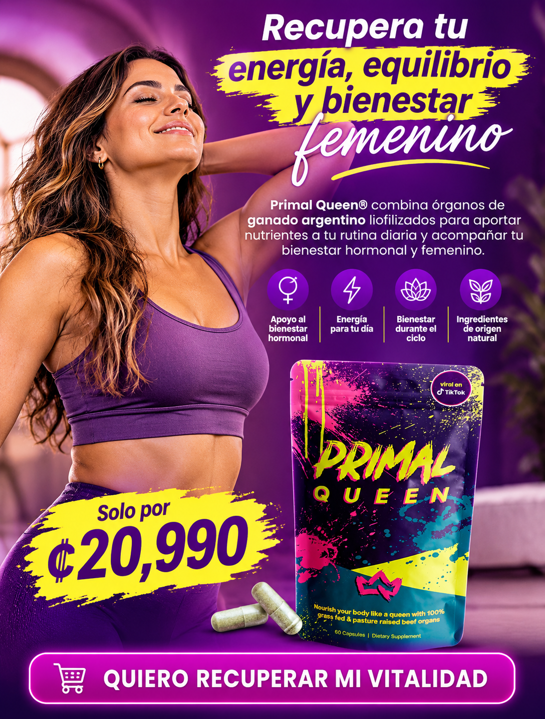 Primal Queen®: Equilibra tus hormonas y recupera tu energía vital en solo 3 ciclos