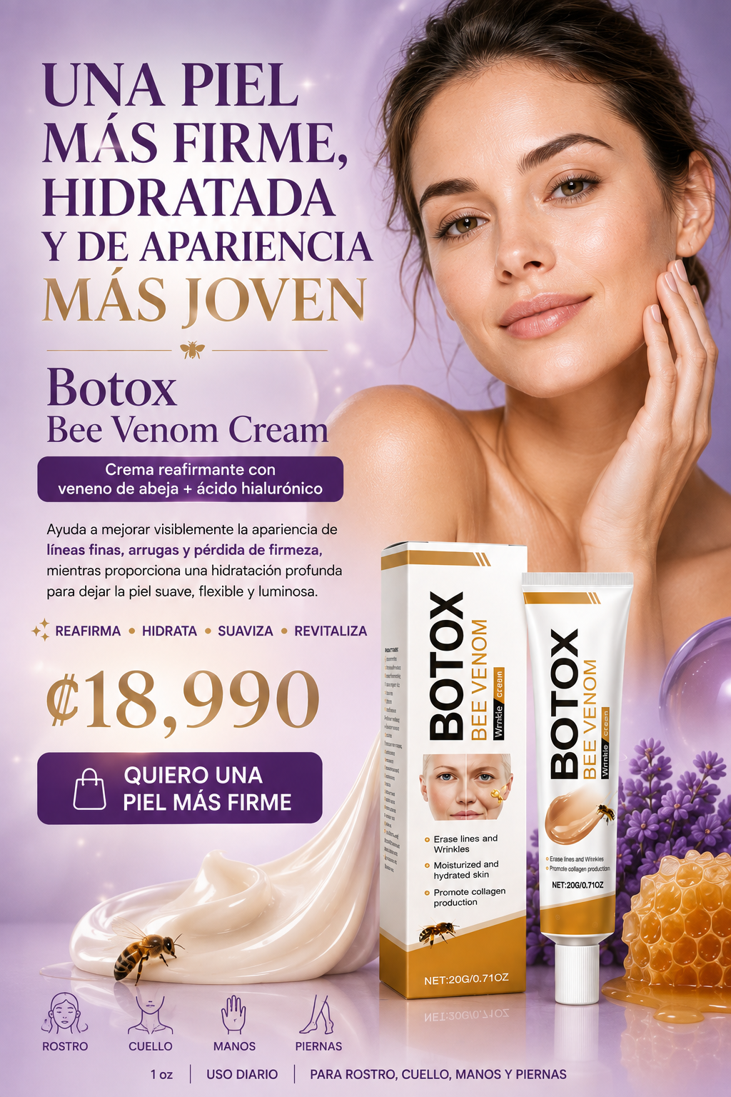 Botox Bee Venom Cream®: Recupera la firmeza y elimina arrugas en tiempo récord