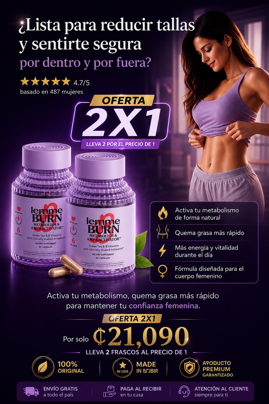 Nuevo Lemme Burn® OFERTA 2X1: ¡Quema la grasa abdominal rebelde y activa el metabolismo como las Kardashians para un cuerpo de verano en 12 semanas!