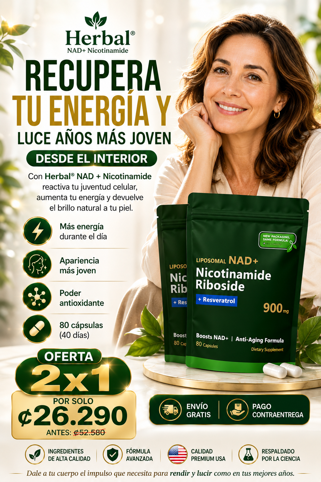Nuevo NAD Herbal® 2x1 | El Secreto para Recuperar tu Juventud en Tiempo Récord