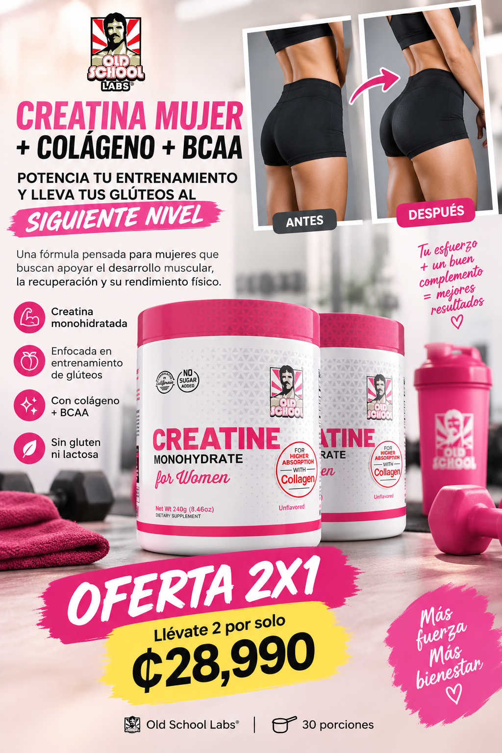 Multi Collagen® OFERTA 2X1: Tonifica tu figura y reafirma la piel de tus glúteos
