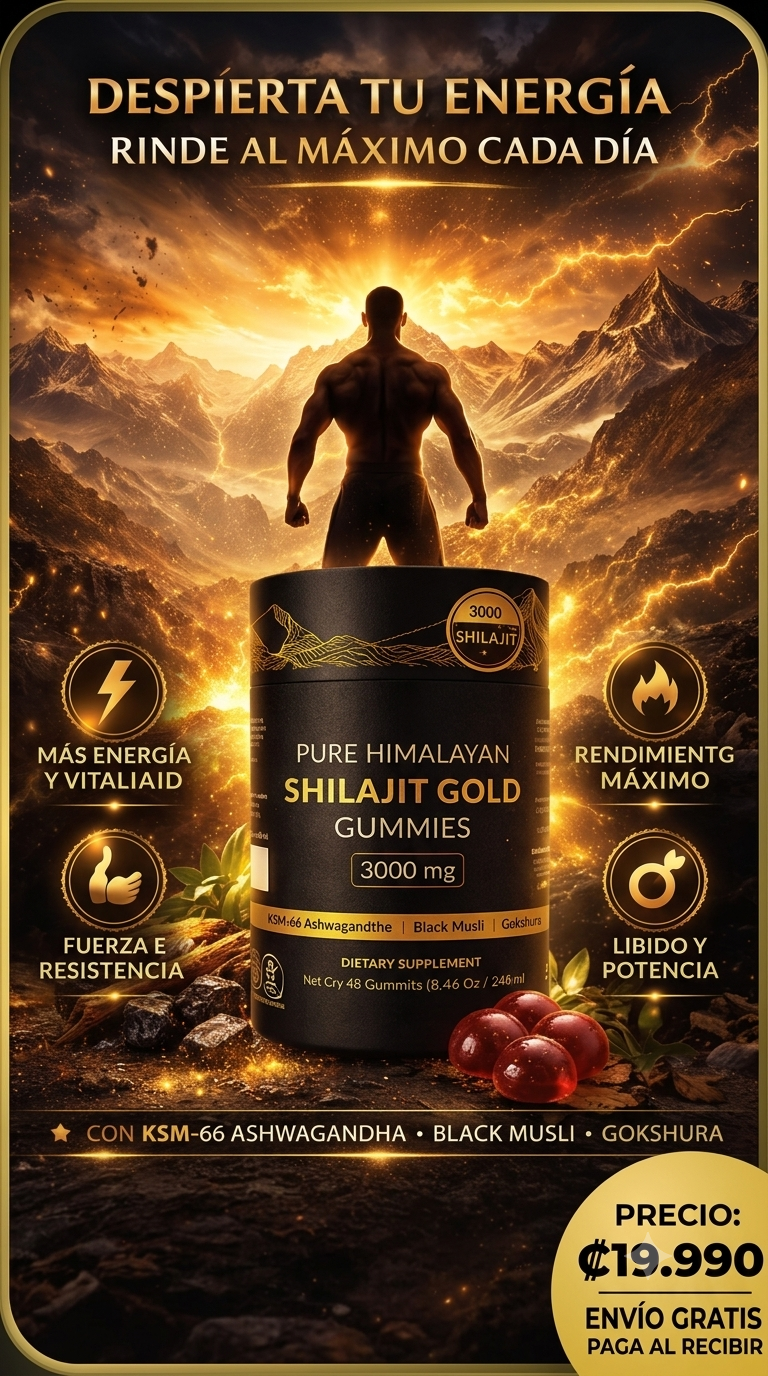 Nuevas Shilajit Gold Gummies®: Despierta tu energía y rinde al máximo desde la primera semana!