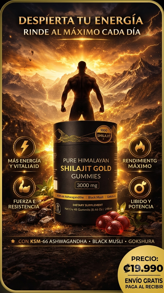 Nuevas Shilajit Gold Gummies®: Despierta tu energía y rinde al máximo desde la primera semana!