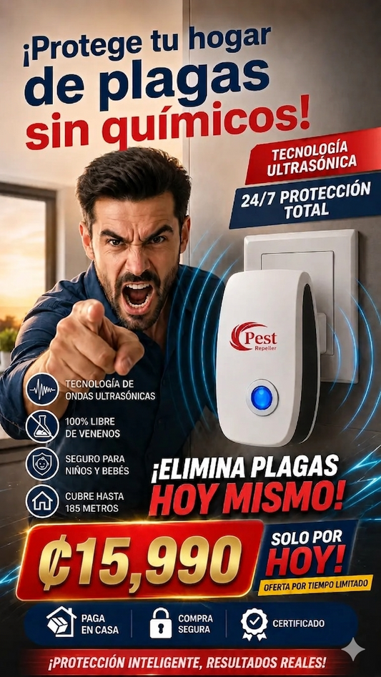 Nuevo Repelente Ultrasónico®: ¡Protege tu hogar de plagas destructivas y asquerosas sin usar químicos peligrosos!