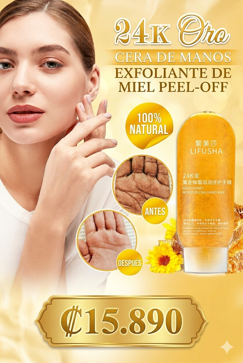 ¡Nueva Cera de Manos 24K Gold Honey: Rejuvenece, Suaviza y Elimina las Arrugas de tus Manos en Solo 15 Días!