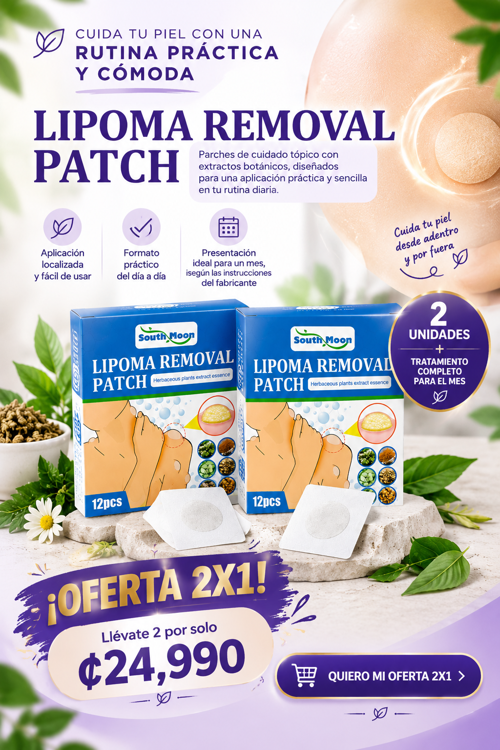Parches de Eliminación de Lipomas®: Reduce el tamaño de las bolitas de grasa