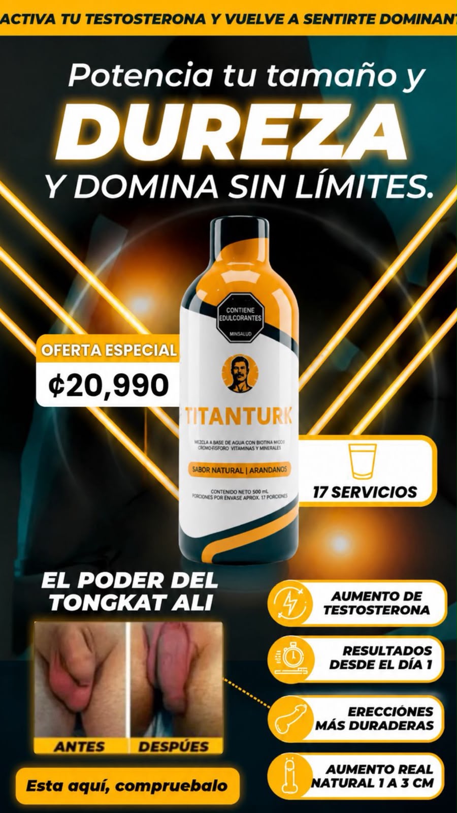 ¡Nuevo TITANTURK®: Multiplica tu potencia y recupera tu máxima masculinidad en la cama!